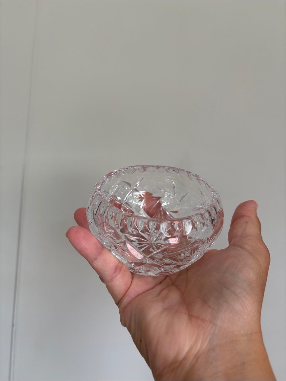 Vintage Cut Crystal Glass Trinket Dish - Clear